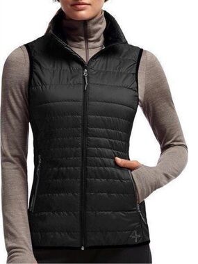Icebreaker merinoLOFT Helix vest L black grey merino wool lightweight quilted